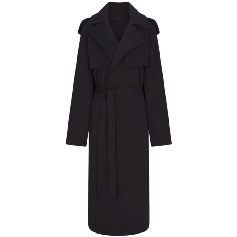 SKIMS NWT Boyfriend Fleece Oversized Trench Coat - Onyx